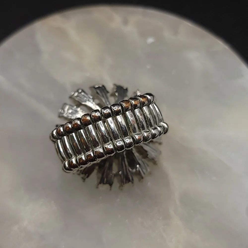 Faux Pearl Cluster Ring Adjustable Statement Piece